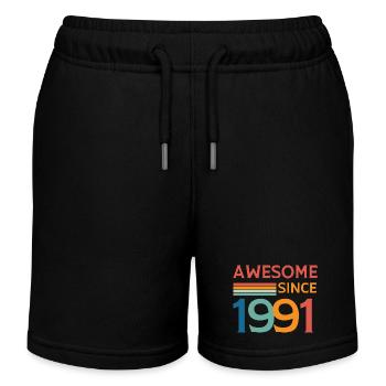 Awesome since 1991 - Kids Organic Sweat Shorts by Stanley/Stella - black - Front