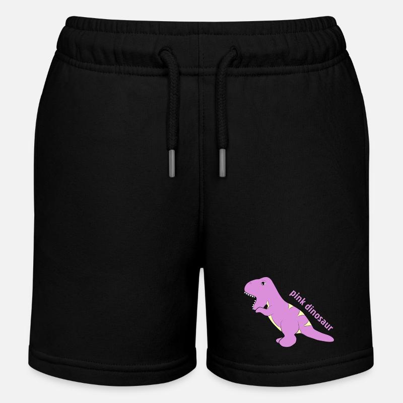 Dinosaure rose - Short de jogging enfant bio Stanley/Stella - noir