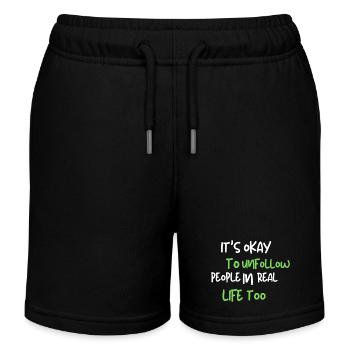 it's okay to unfollow people in real life too - Kinder Organic Joggingshorts Mini Bolter von Stanley/Stella - Schwarz - Vorne