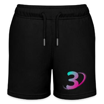 Nummer 3 mehrfarbig - Kinder Organic Joggingshorts Mini Bolter von Stanley/Stella - Schwarz - Vorne