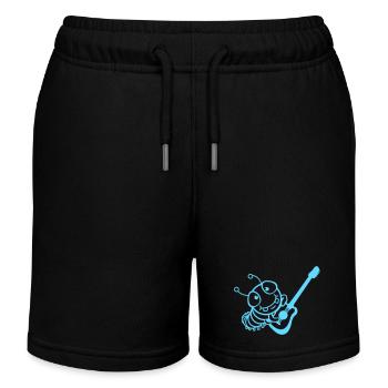 Süße Raupe Bass Gitarre Instrument Spielen Spaß - Kinder Organic Joggingshorts Mini Bolter von Stanley/Stella - Schwarz - Vorne