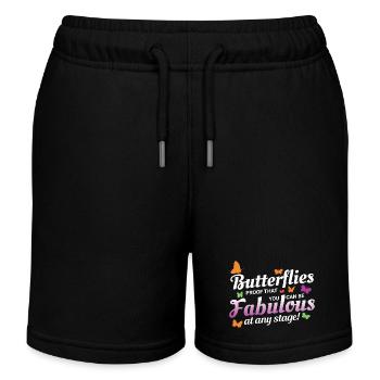 Schmetterlinge, Schmetterlinge, Insektensammler, Entomologie - Kinder Organic Joggingshorts Mini Bolter von Stanley/Stella - Schwarz - Vorne