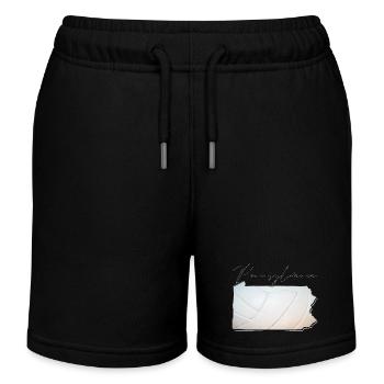 Volleyball in der Pennsylvania State Landkarte PA - Kinder Organic Joggingshorts Mini Bolter von Stanley/Stella - Schwarz - Vorne