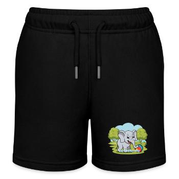 ELEFANTEN, FREUDE AUF SCHRITT UND TRITT - Kinder Organic Joggingshorts Mini Bolter von Stanley/Stella - Schwarz - Vorne