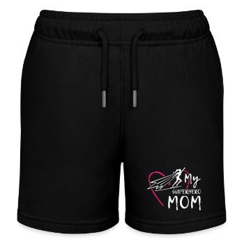 Ma maman super-héroïne - Short de jogging enfant bio Stanley/Stella - noir - Devant