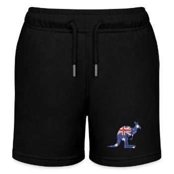 Kangaroo Känguru exotische Tiere Australien - Kinder Organic Joggingshorts Mini Bolter von Stanley/Stella - Schwarz - Vorne