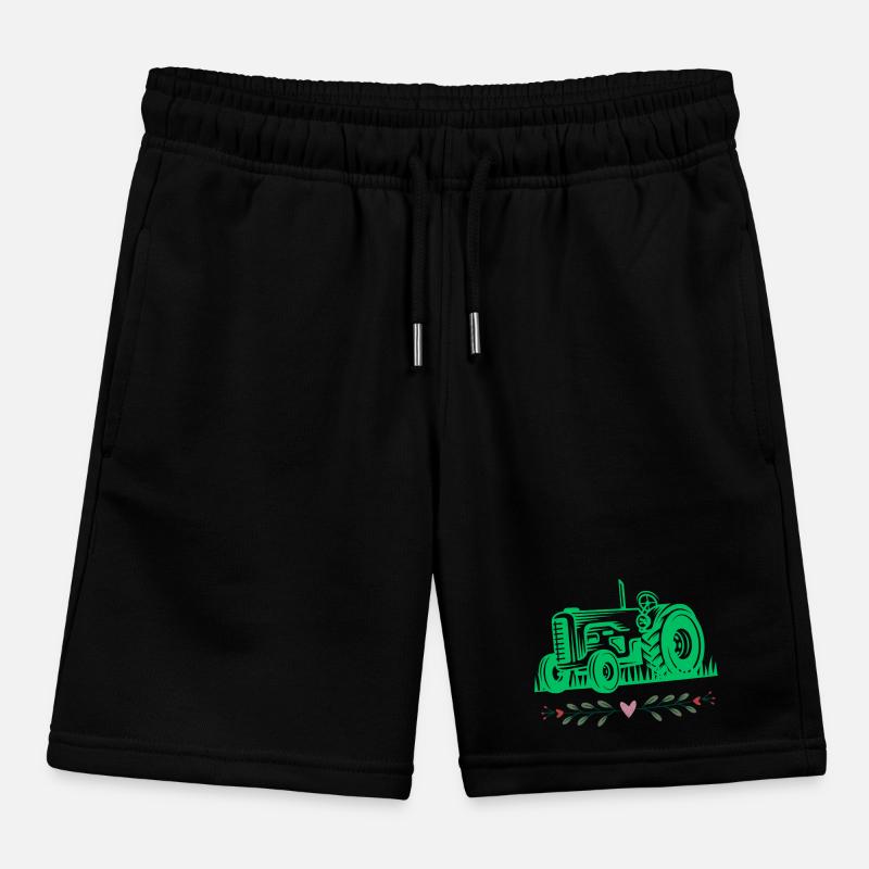 Tractor / tractor / tractor Kids Organic Sweat Shorts by Stanley/Stella