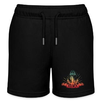 Nordstyle Bremen Ankerdesign N° 1 Ville - Short de jogging enfant bio Stanley/Stella - noir - Devant
