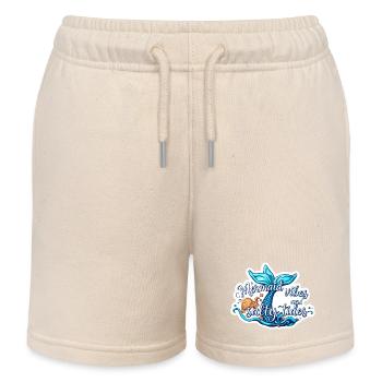 Mermaid Vibes Ocean Aesthetic Beach Lover Fantasy - Kids Organic Sweat Shorts by Stanley/Stella - soft Ecru - Front