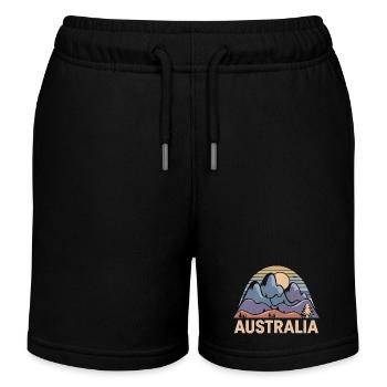 Australia Australia Abstract Mountains Gift - Kids Organic Sweat Shorts by Stanley/Stella - black - Front