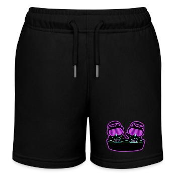 2 DJ Eulen Mischpult Musik auflegen Club Party Duo - Kinder Organic Joggingshorts Mini Bolter von Stanley/Stella - Schwarz - Vorne