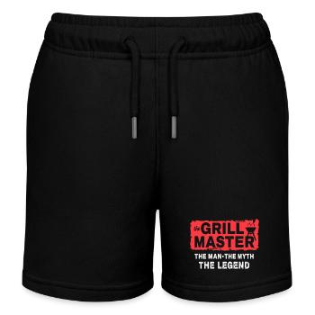 The Grillmaster BBQ Grilling Cult Saying - Kids Organic Sweat Shorts by Stanley/Stella - black - Front