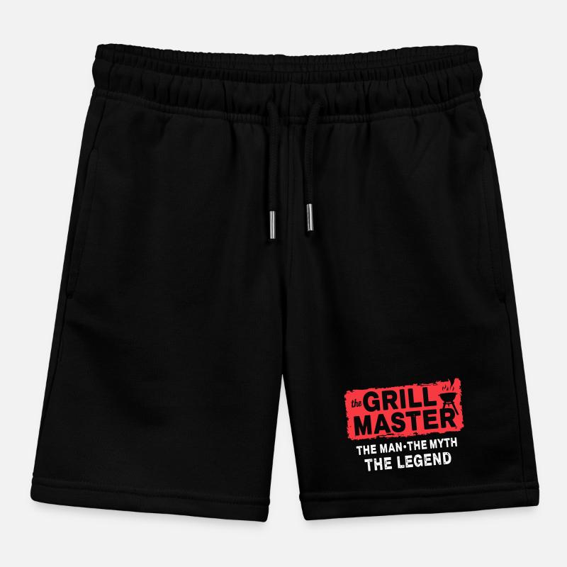 The Grillmaster BBQ Grilling Cult Saying Kids Organic Sweat Shorts by Stanley/Stella