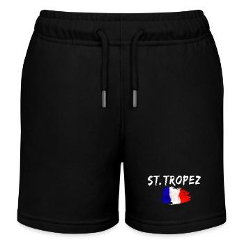 St. Tropez Frankreich Flagge Saint Tropez - Kinder Organic Joggingshorts Mini Bolter von Stanley/Stella - Schwarz - Vorne