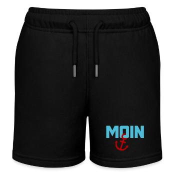 Moin ancre Ahoi Mer du Nord Mer Baltique plage vacances côte - Short de jogging enfant bio Stanley/Stella - noir - Devant