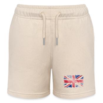 Watercolour Union Jack Splash - Kids Organic Sweat Shorts by Stanley/Stella - soft Ecru - Front