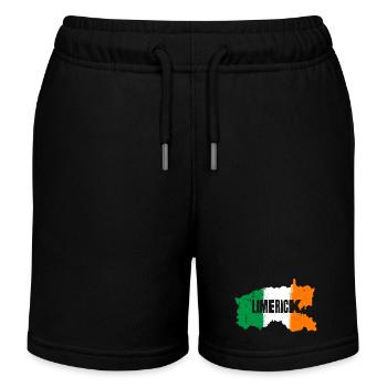 | du comté de Limerick, Irlande Contour de la carte du drapeau - Short de jogging enfant bio Stanley/Stella - noir - Devant