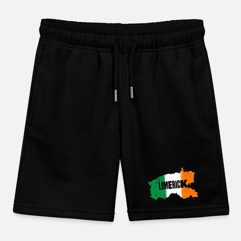 | du comté de Limerick, Irlande Contour de la carte du drapeau Short de jogging enfant bio Stanley/Stella