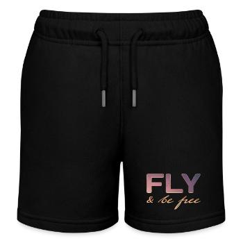 Fliegen und FREI sein - Kinder Organic Joggingshorts Mini Bolter von Stanley/Stella - Schwarz - Vorne