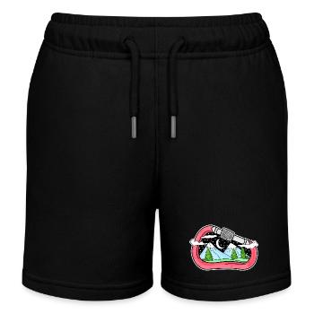 Mountain Mountains Mountain Peaks - Kids Organic Sweat Shorts by Stanley/Stella - black - Front