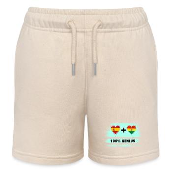 Spanien und Bolivien Flagge 100% genial - Kinder Organic Joggingshorts Mini Bolter von Stanley/Stella - Natur - Vorne
