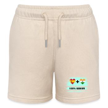 Spanien und Indien Flagge 100% genial - Kinder Organic Joggingshorts Mini Bolter von Stanley/Stella - Natur - Vorne