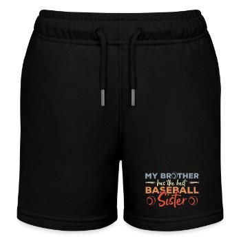 Baseballspieler Schwester - Kinder Organic Joggingshorts Mini Bolter von Stanley/Stella - Schwarz - Vorne