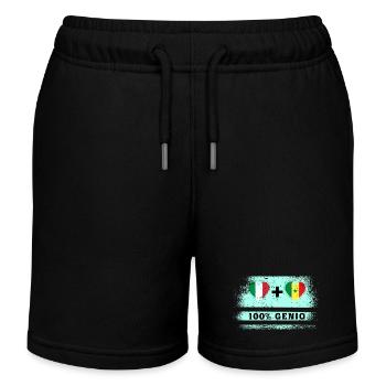 Italien und Schweiz 100% geniale Flagge - Kinder Organic Joggingshorts Mini Bolter von Stanley/Stella - Schwarz - Vorne