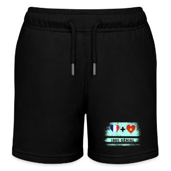 Flagge Frankreich und Vietnam 100% genial - Kinder Organic Joggingshorts Mini Bolter von Stanley/Stella - Schwarz - Vorne