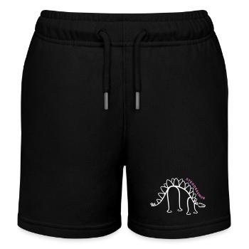 Dinosaure Stegosaurus Dino Line Graphique - Short de jogging enfant bio Stanley/Stella - noir - Devant