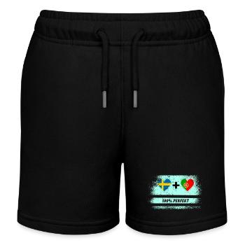 Portugal and Sweden 100% Perfect / Gift - Kids Organic Sweat Shorts by Stanley/Stella - black - Front