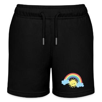 Sourire arc-en-ciel ensoleillé Doodle - Short de jogging enfant bio Stanley/Stella - noir - Devant