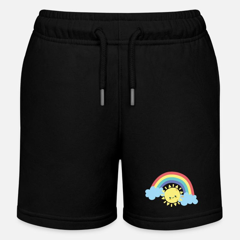 Sourire arc-en-ciel ensoleillé Doodle - Short de jogging enfant bio Stanley/Stella - noir