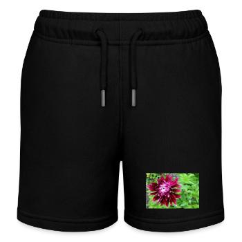 Dahlia, Fleur, Fleur Rouge - Short de jogging enfant bio Stanley/Stella - noir - Devant