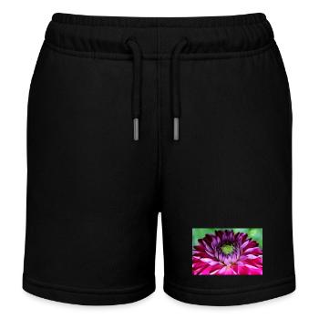 Flower Pink Pink Flower Flowers Pink Pink Flowers - Kids Organic Sweat Shorts by Stanley/Stella - black - Front