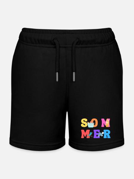 Été - Été - Amour d’été - Soleil - Short de jogging enfant bio Stanley/Stella - noir