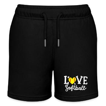 Softball-Spieler Softball - Kinder Organic Joggingshorts Mini Bolter von Stanley/Stella - Schwarz - Vorne