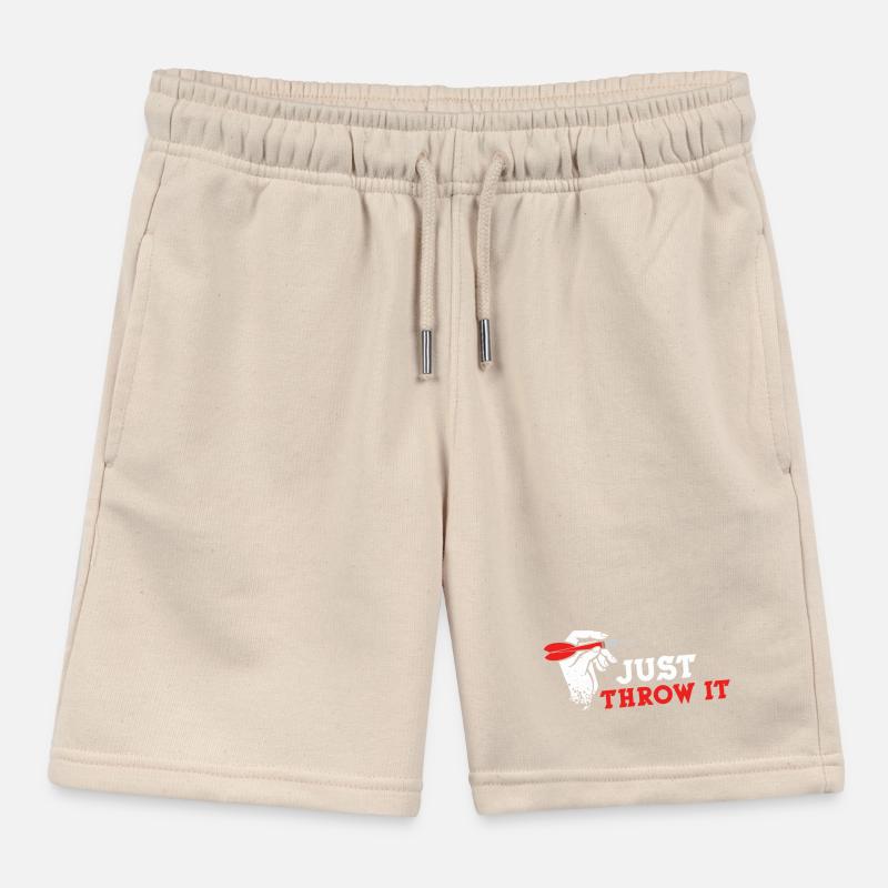Just Throw It Darts Kids Organic Sweat Shorts by Stanley/Stella
