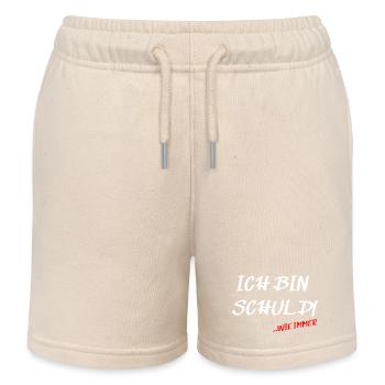 It's my fault... as always saying design - Kids Organic Sweat Shorts by Stanley/Stella - soft Ecru - Front