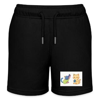 Verspieltes Duo aus Kätzchen und Garn - Kinder Organic Joggingshorts Mini Bolter von Stanley/Stella - Schwarz - Vorne