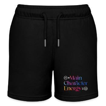 Main Character Energy smilie - Kinder Organic Joggingshorts Mini Bolter von Stanley/Stella - Schwarz - Vorne