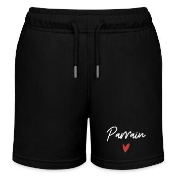 Pate Herz Geschenkidee - Kinder Organic Joggingshorts Mini Bolter von Stanley/Stella - Schwarz - Vorne
