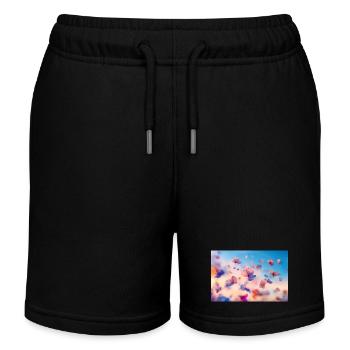 Des fleurs fluides en pastel - Short de jogging enfant bio Stanley/Stella - noir - Devant