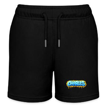 Graffiti CHARLES Name Geschenk Ideal Druckbar s - Kinder Organic Joggingshorts Mini Bolter von Stanley/Stella - Schwarz - Vorne