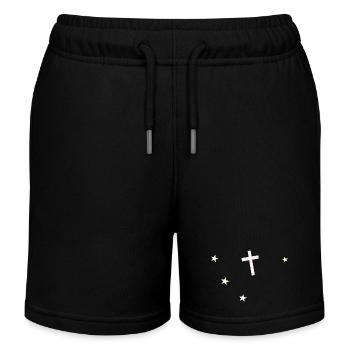 Cross and stars: nocturnal faith - Kids Organic Sweat Shorts by Stanley/Stella - black - Front