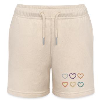 Cœurs en dentelle en filigrane - Short de jogging enfant bio Stanley/Stella - écru doux - Devant