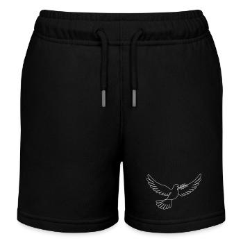 Taube Frieden - Kinder Organic Joggingshorts Mini Bolter von Stanley/Stella - Schwarz - Vorne