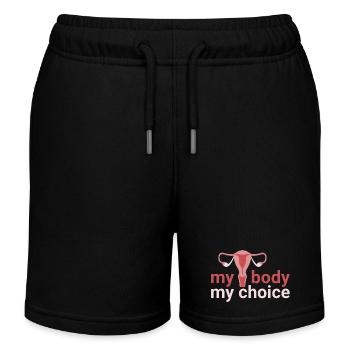 my body. my_choice. - Kinder Organic Joggingshorts Mini Bolter von Stanley/Stella - Schwarz - Vorne
