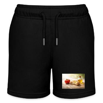 Tomaat. Brood. Olie. - Kinder sweatshort biologisch Stanley/Stella - zwart - Voor