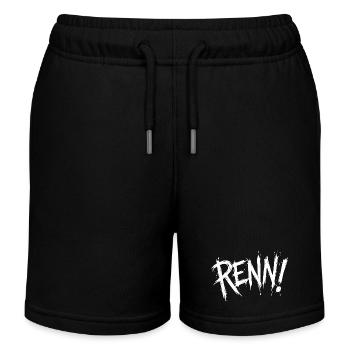 Renn! (Rennen Laufen Joggen Läufer Läuferin) - Kinder Organic Joggingshorts Mini Bolter von Stanley/Stella - Schwarz - Vorne